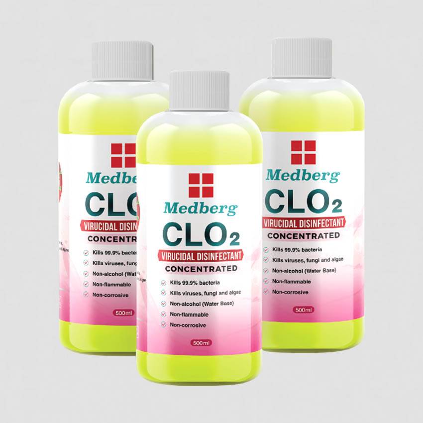 Medberg CLO2 Virucidal Disinfectant Liquid 500ml (Concentrate)